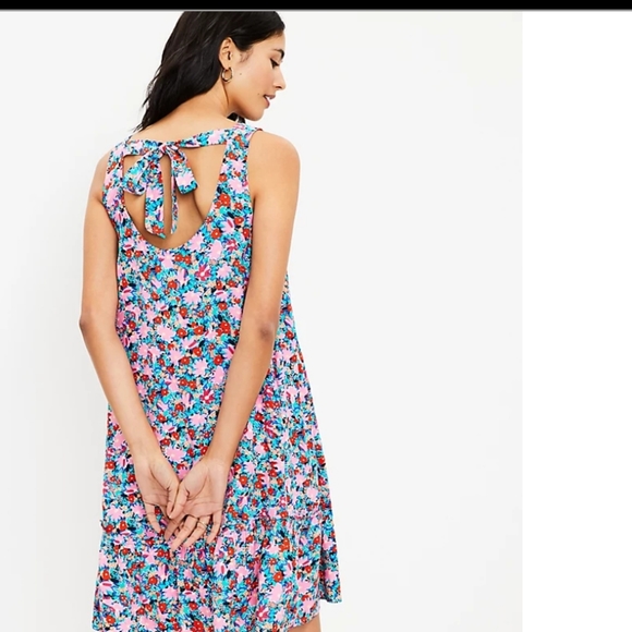 LOFT Daisy Tie Back Flounce Dress - Picture 8 of 10